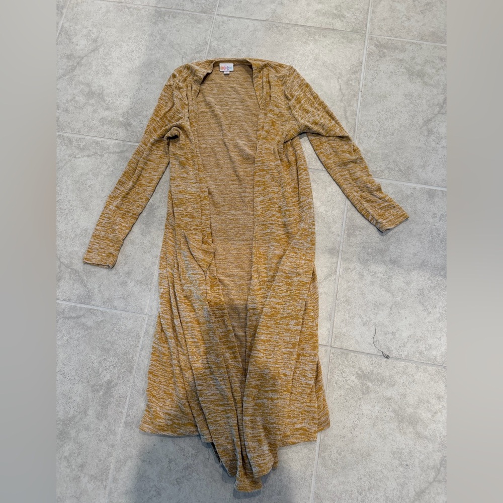 LuLaRoe Yellow Long Sleeve Cardigan Dress